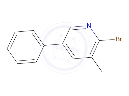 Chemical structure of 2-Bromo-3-methyl-5-phenylpyridine