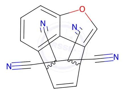 Chemical structure of 3,6-Ethanocyclohepta[cd]benzofuran-10,10,11,11-tetracarbonitrile,3,6-dihydro-(9CI)