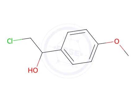 Chemical structure of (R)-2-Chloro-1-(4-Methoxyphenyl) Ethanol