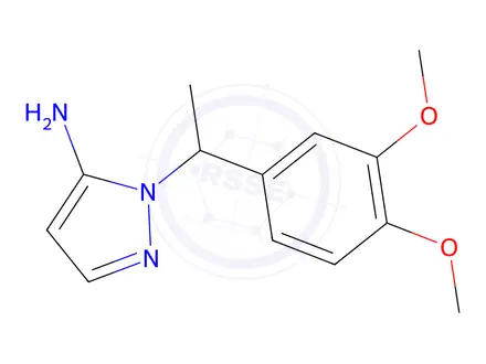 Chemical structure of 2-[1-(3,4-Dimethoxy-phenyl)-ethyl]-2H-pyrazol-3-ylamine