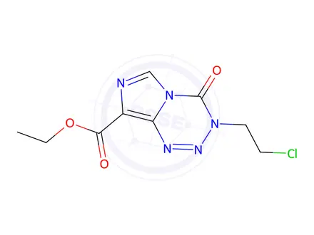 Chemical structure of Ethyl 3-(2-chloroethyl)-4-oxo-3,4-dihydroimidazo[5,1-d][1,2,3,5]tetrazine-8-carboxylate