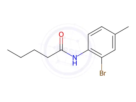 Chemical structure of N-(2-bromo-4-methylphenyl)pentanamide