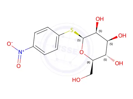Chemical structure of p-Nitrophenyl β-D-Thiomannopyranoside