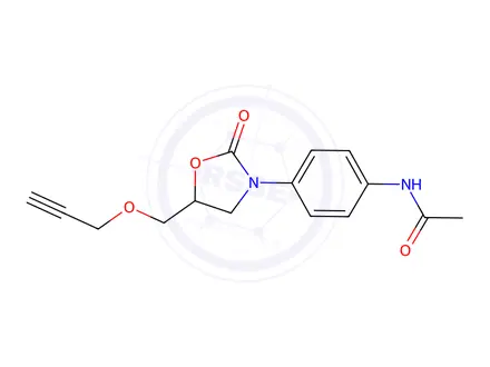 Chemical structure of 4'-[2-Oxo-5-[(2-propynyloxy)methyl]-3-oxazolidinyl]acetanilide