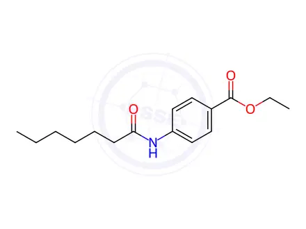 Chemical structure of 4-[(1-Oxoheptyl)amino]benzoic acid ethyl ester