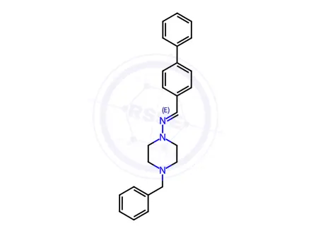 Chemical structure of N-([1,1'-Biphenyl]-4-ylmethylene)-4-benzylpiperazin-1-amine