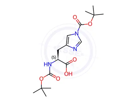 Chemical structure of Boc-His(Boc)-OH