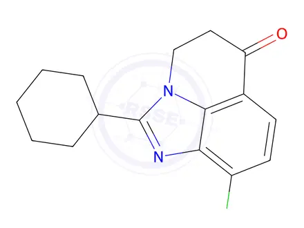 Chemical structure of 9-chloro-2-cyclohexyl-4H-imidazo[4,5,1-ij]quinolin-6(5H)-one(WXC06547)