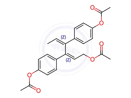 Chemical structure of 1-O-Acetyl-3,4-bis-(4-acetoxyphenyl)-hexa-2,4-dien-1-ol