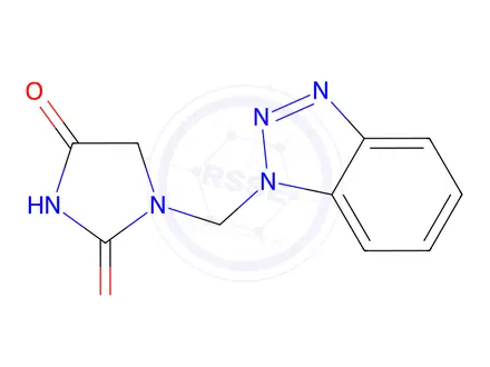 Chemical structure of 1-((1H-Benzo[d][1,2,3]triazol-1-yl)methyl)imidazolidine-2,4-dione