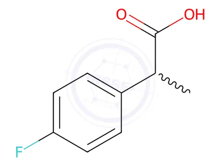 Chemical structure of 2-(4-Fluorophenyl)propanoic Acid