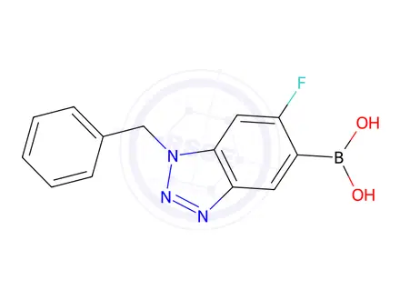 Chemical structure of (1-Benzyl-6-fluoro-1,2,3-benzotriazol-5-yl)boronic acid