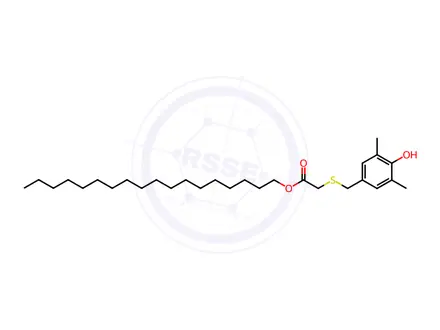 Chemical structure of octadecyl [[(4-hydroxy-3,5-dimethylphenyl)methyl]thio]acetate