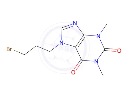 Chemical structure of 7-(3-Bromopropyl)-1,3-dimethyl-2,3,6,7-tetrahydro-1h-purine-2,6-dione