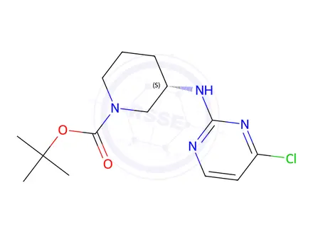 Chemical structure of (S)-tert-Butyl 3-((4-chloropyrimidin-2-yl)amino)piperidine-1-carboxylate