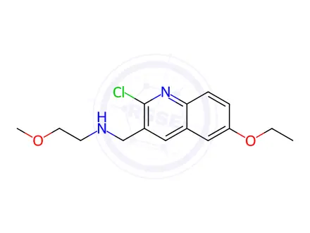 Chemical structure of N-((2-chloro-6-ethoxyquinolin-3-yl)methyl)-2-methoxyethan-1-amine