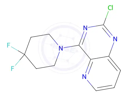 Chemical structure of 2-Chloro-4-(4,4-difluoropiperidin-1-yl)pyrido[3,2-d]pyrimidine