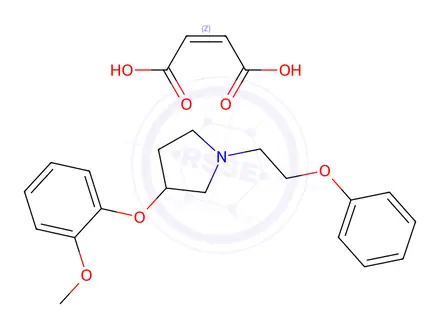 Chemical structure of 3-(o-Methoxyphenoxy)-1-(2-phenoxyethyl)-1-pyrrolidine maleate (1:1)