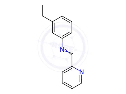 Chemical structure of Benzenamine, 3-ethyl-N-(2-pyridinylmethylene)-(9CI)