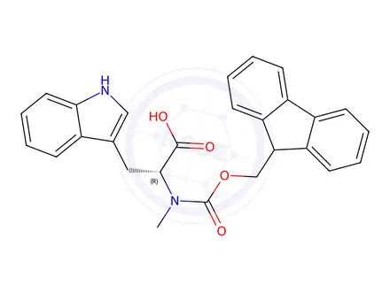 Chemical structure of N-[(9H-Fluoren-9-ylmethoxy)carbonyl]-N-methyl-D-tryptophan