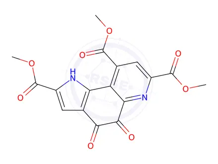 Chemical structure of Trimethyl 4,5-dioxo-4,5-dihydro-1H-pyrrolo[2,3-f]quinoline-2,7,9-tricarboxylate