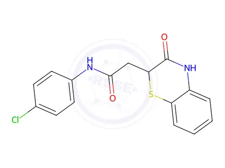 Chemical structure of N-(4-chlorophenyl)-2-(3-oxo-3,4-dihydro-2H-benzo[b][1,4]thiazin-2-yl)acetamide