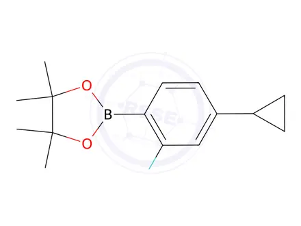 Chemical structure of 2-(4-cyclopropyl-2-fluorophenyl)-4,4,5,5-tetramethyl-1,3,2-dioxaborolane