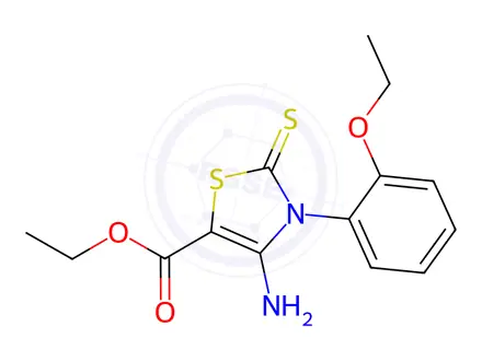 Chemical structure of Ethyl 4-amino-3-(2-ethoxyphenyl)-2-thioxo-2,3-dihydrothiazole-5-carboxylate