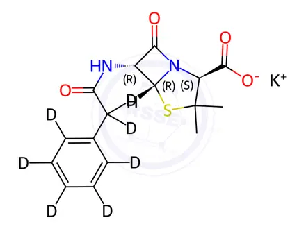 Chemical structure of Benzyl Penicillinate-d7 Potassium Salt