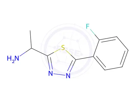 Chemical structure of 1-[5-(2-fluorophenyl)-1,3,4-thiadiazol-2-yl]ethan-1-amine