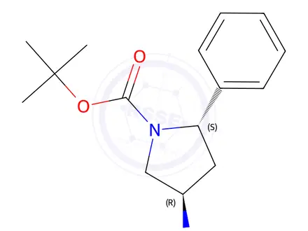 Chemical structure of Tert-butyl (2S,4R)-4-amino-2-phenylpyrrolidine-1-carboxylate