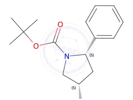 Chemical structure of Tert-butyl (2S,4S)-4-amino-2-phenylpyrrolidine-1-carboxylate