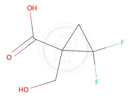 Chemical structure of 2,2-Difluoro-1-(hydroxymethyl)cyclopropanecarboxylic acid