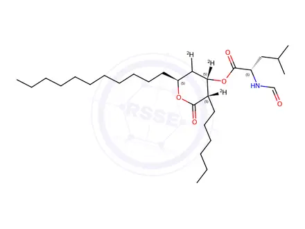 Chemical structure of N-Formyl-L-leucine (3S,4S,6S)-3-Hexyltetrahydro-2-oxo-6-undecyl-2H-pyran-4-yl-d3 Ester