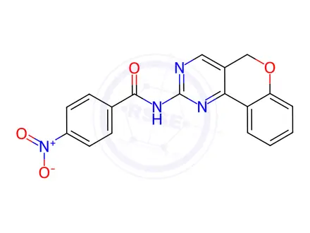 Chemical structure of N-(5H-chromeno[4,3-d]pyrimidin-2-yl)-4-nitrobenzamide