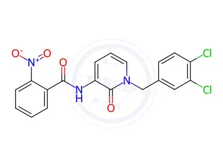 Chemical structure of N-(1-(3,4-dichlorobenzyl)-2-oxo-1,2-dihydropyridin-3-yl)-2-nitrobenzamide