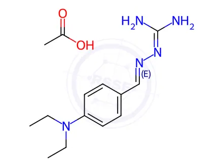 Chemical structure of N-(4-Diethylaminobenzylideneamino)guanidine Acetic Acid Salt
