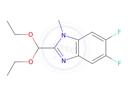 Chemical structure of 2-(Diethoxymethyl)-5,6-difluoro-1-methyl-1H-benzo[d]imidazole
