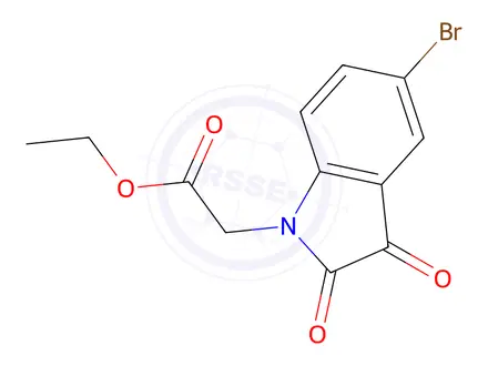 Chemical structure of Ethyl (5-bromo-2,3-dioxo-2,3-dihydro-1H-indol-1-yl)acetate