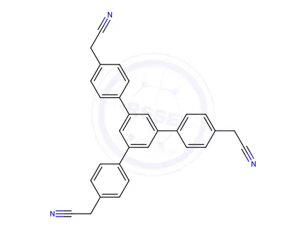 Chemical structure of 2,2'-(5'-(4-(cyanomethyl)phenyl)-[1,1':3',1''-terphenyl]-4,4''-diyl)diacetonitrile