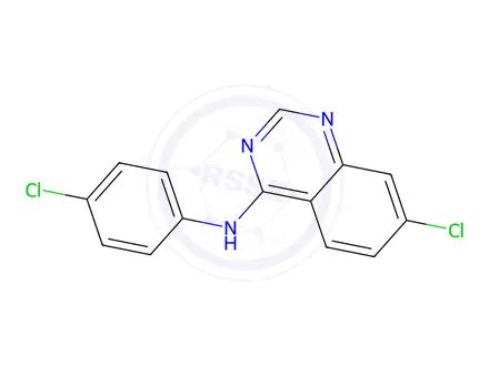 Chemical structure of 7-Chloro-N-(4-chlorophenyl)quinazolin-4-amine