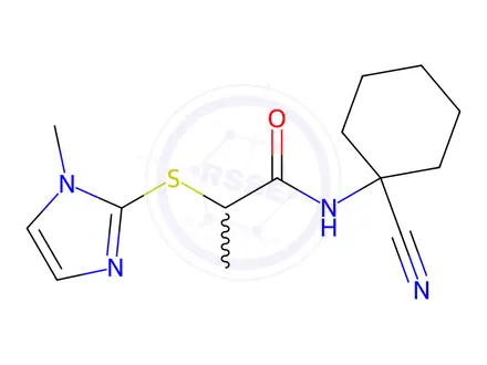 Chemical structure of N-(1-Cyanocyclohexyl)-2-((1-methyl-1H-imidazol-2-yl)thio)propanamide