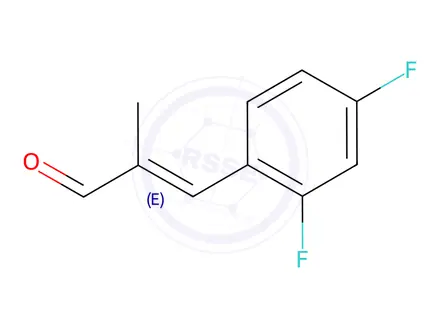 Chemical structure of (E)-3-(2,4-difluorophenyl)-2-methylacrylaldehyde