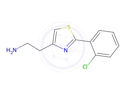 Chemical structure of 2-[2-(2-chlorophenyl)-1,3-thiazol-4-yl]ethan-1-amine