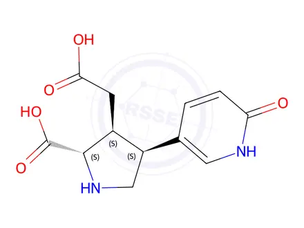 Chemical structure of (2S)-2α-Carboxy-4β-[(2-oxo-1,2-dihydropyridin)-5-yl]pyrrolidine-3β-acetic acid