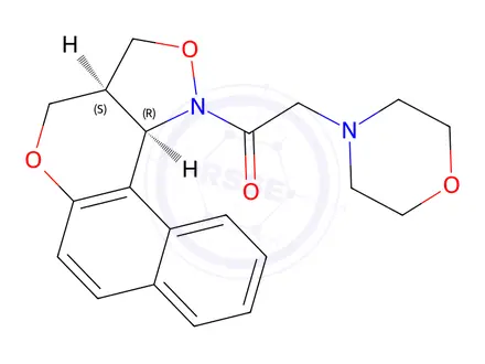 Chemical structure of 1-[(13S,17R)-11,15-Dioxa-16-azatetracyclo[8.7.0.0^{2,7}.0^{13,17}]heptadeca-1(10),2(7),3,5,8-pentaen-16-yl]-2-(morpholin-4-yl)ethan-1-one