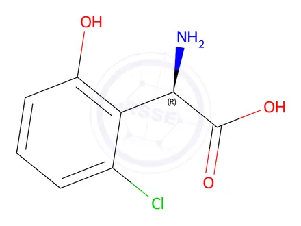 Chemical structure of (2R)-2-amino-2-(2-chloro-6-hydroxyphenyl)acetic acid