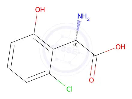 Chemical structure of (2S)-2-amino-2-(2-chloro-6-hydroxyphenyl)acetic acid