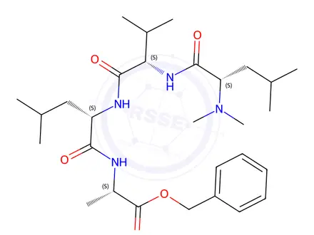 Chemical structure of Benzyl N-methyl-N-methyl-L-leucyl-L-valyl-L-leucyl-L-alaninate