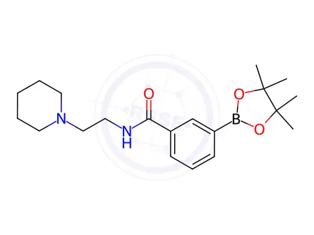 Chemical structure of N-(2-(Piperidin-1-yl)ethyl)-3-(4,4,5,5-tetramethyl-1,3,2-dioxaborolan-2-yl)benzamide